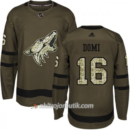 Män Ishockey Arizona Coyotes Tröja Max Domi 16 Adidas 2017-2018 Camo Grön Authentic